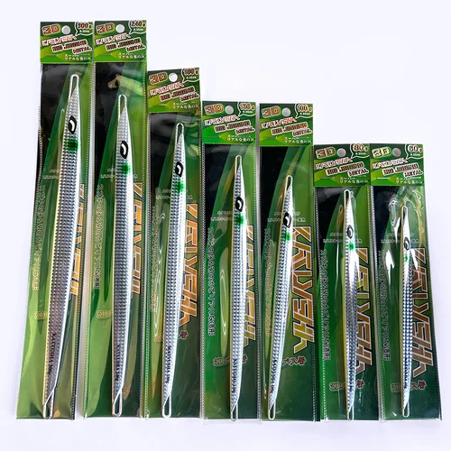 잠수된 납 물고기 긴 금속 지그 낚시 루어, 퀵 캐스트 지깅 스푼, 인공 해안 금속 미끼, 바다 태클, 100G, 180G, 300G 