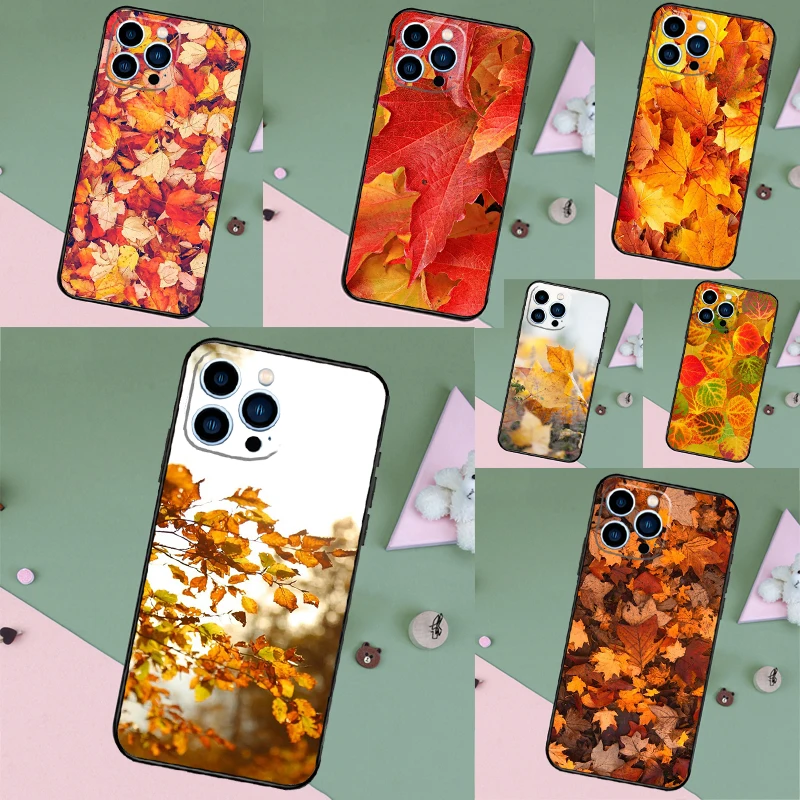 Autumn Leaves Back Cover Case For iPhone 12 13 Pro Mini 11 14 15 16 Pro Max XS X XR 7 8 Plus