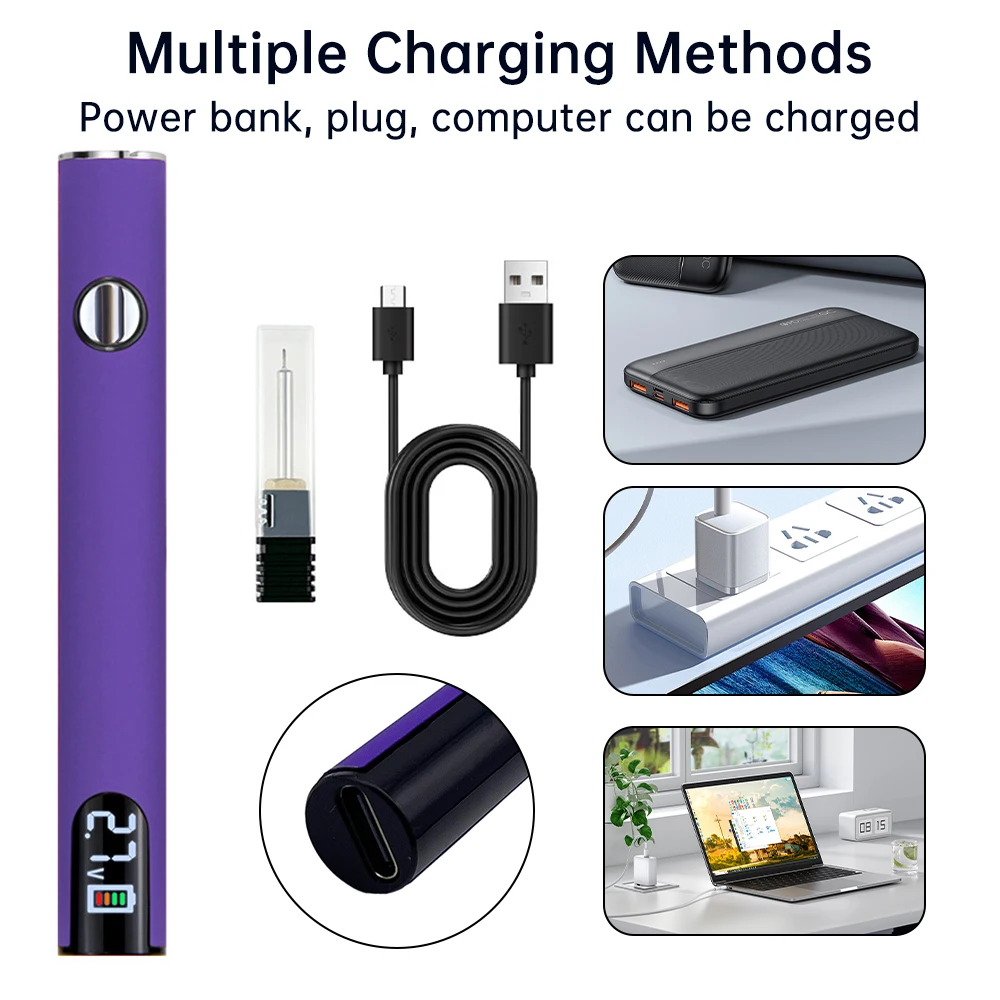 8 - 10W USB Cable Burning Pen With 510 Interface Preheating Battery 650mAh Display Screen With Three Adjustable Voltages