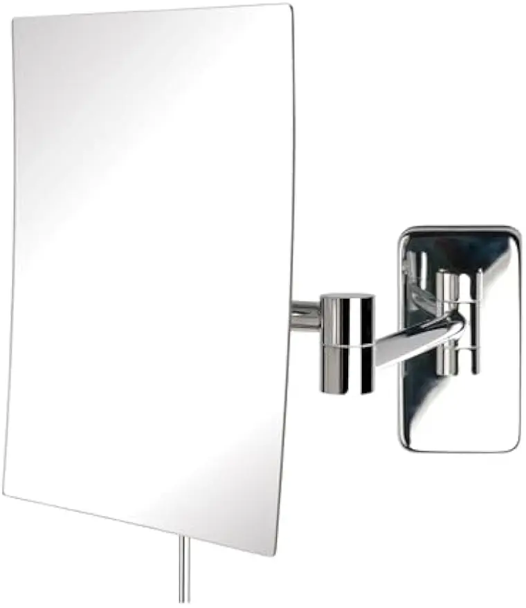 

Wall Mount Makeup Mirror with 5X Magnification, Extends 14", Chrome Finish, Space-Saving Design