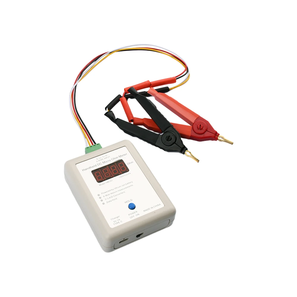 Handheld High Precision Milliohm Meter 4-Wires OhmMeter Wireline Resistance Detecting Low Resistance Micro Resistance Meter