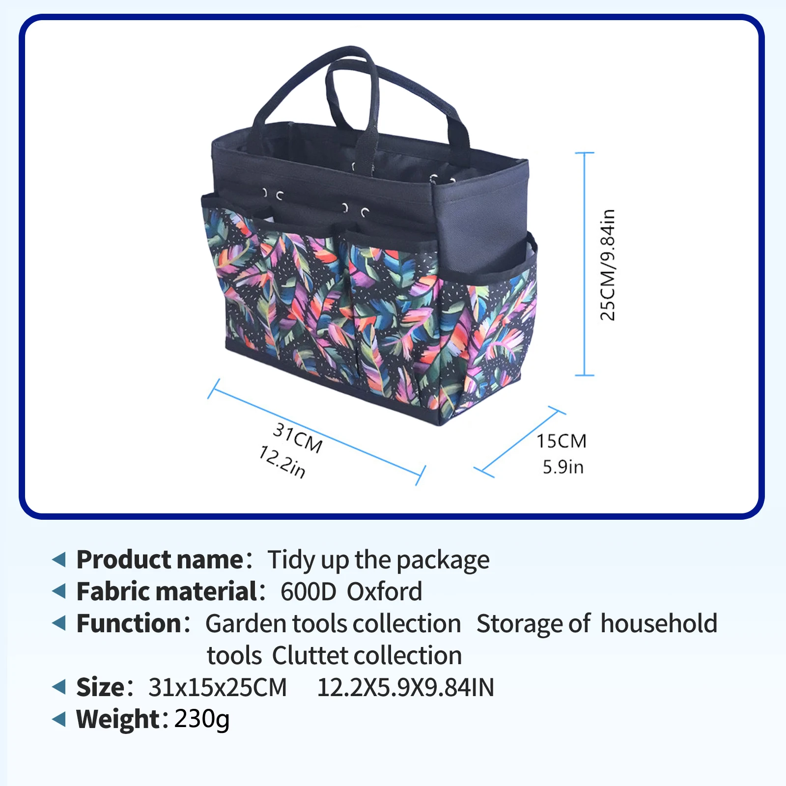 حقيبة تخزين كبيرة قابلة للطي، حقيبة قماش أكسفورد - محمولة ومتينة، 8 جيوب منظمة للمنزل وحقيبة تخزين مكتب الشواء في الهواء الطلق