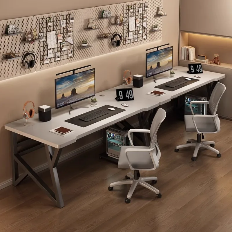 Computer desk, double gaming , home deskbedroom writing , couple side by side workbench,