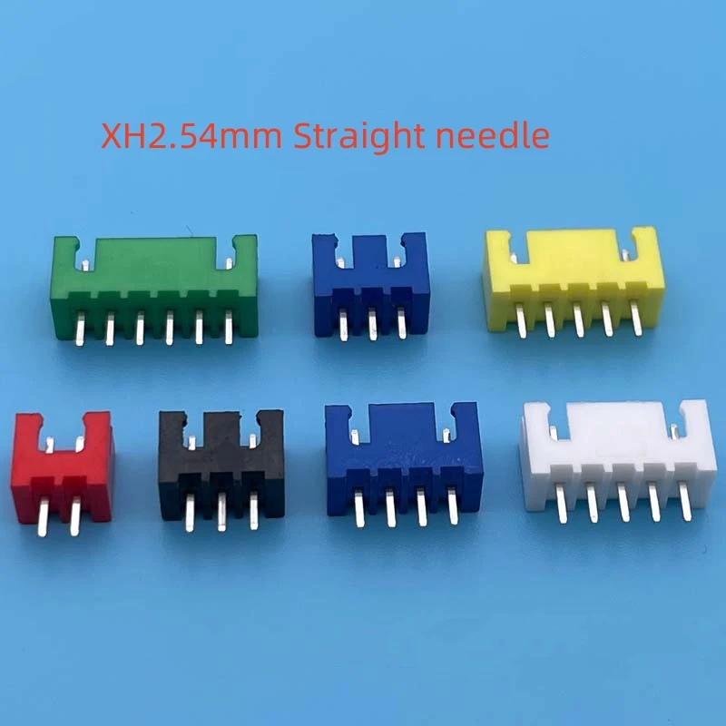 100Pcs/Lot Multi-Color XH2.54 2-4Pin Rubber Plug Socket Straight/Curved Needle Red Black Yellow Green Blue