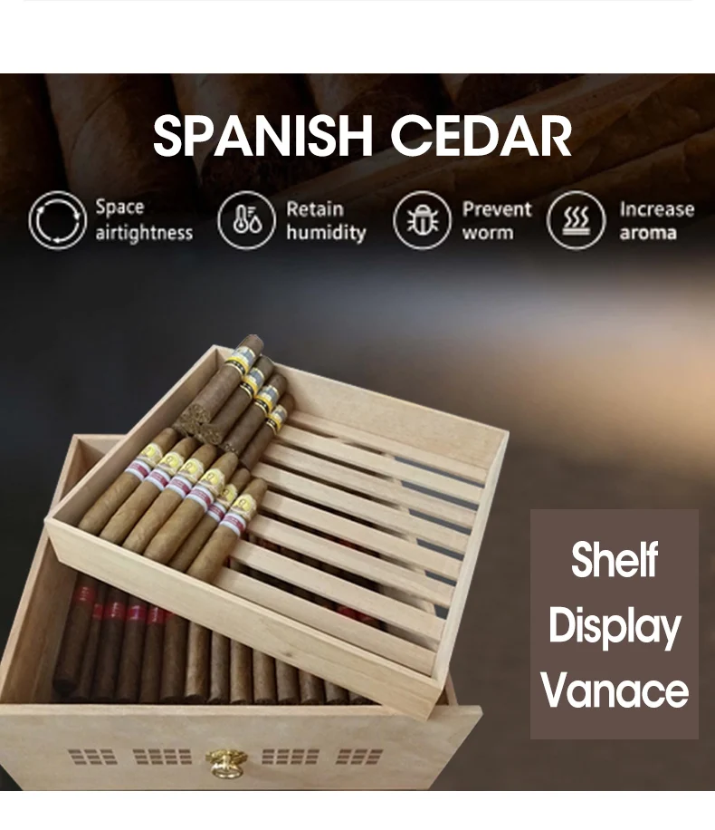 Vanace Compressor Cigar Cooler 78 Liter Stainless Steel Humidity Temperature Adjustable Digital Display Cigar Humidor Cabinet