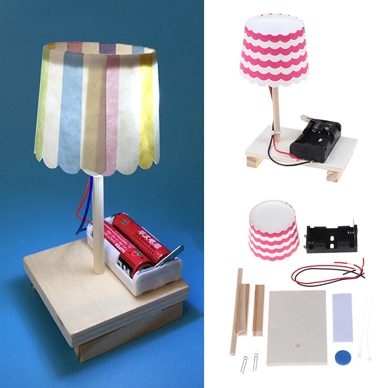 Kinder Wissenschaft Experiment DIY Spielzeug Mini Holz Tisch lampe Gizmo Spielzeug Set