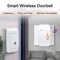 RF 433MHz Wireless Doorbell EU US Plug Outdoor Waterproof 38 Ringtones Door Bell 3-level Volume Adjustment for Home Door Bell