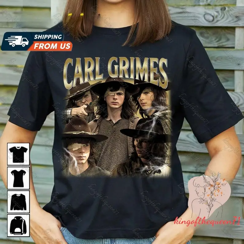 Camiseta Carl Grimes The Walking Dead, camiseta Twd, camiseta unisex de moda Rick Grimes, camisa Carl Grimes
