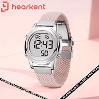 Reloj parlante, relojes de moda para mujer, correa de nailon informal, reloj de pulsera Digital, regalo para madre con inglés/español francés