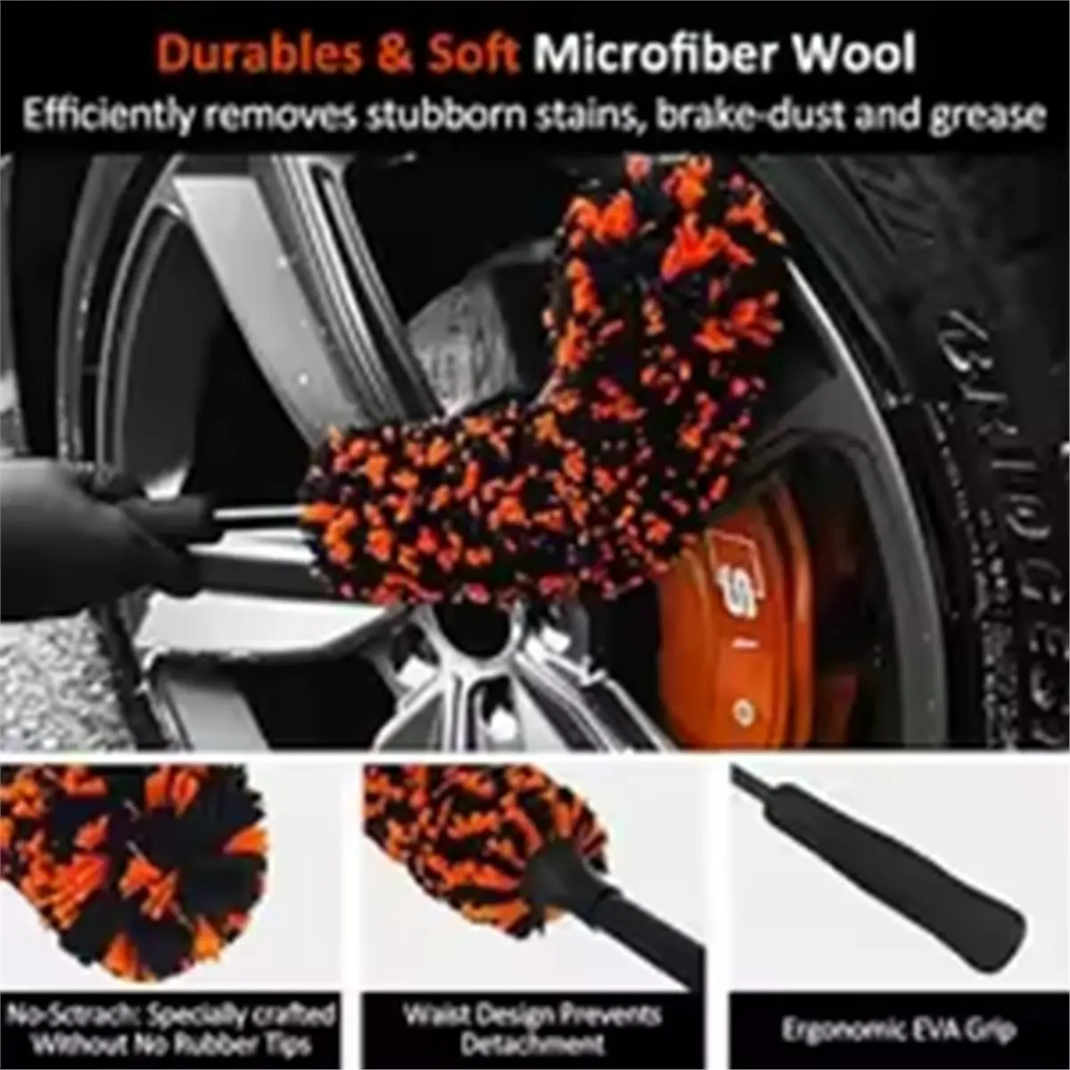 【New User-Coupon!】Multi-Functional Cleaning Brush, Microfiber Flexible Wheel Hub Detail Brush, Soft and Scratch-Free Cleaning Br