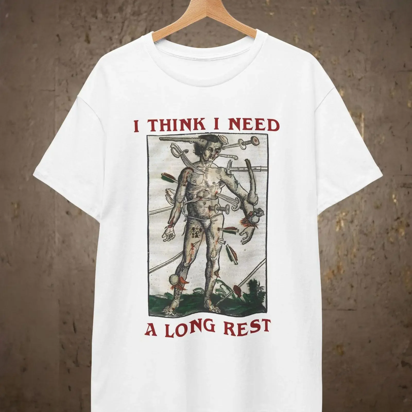 Long Rest T shirt DnD vintage Washed Breathable fashion graphic Slightly Comfortable Soft Unisex designer clothes Stylish