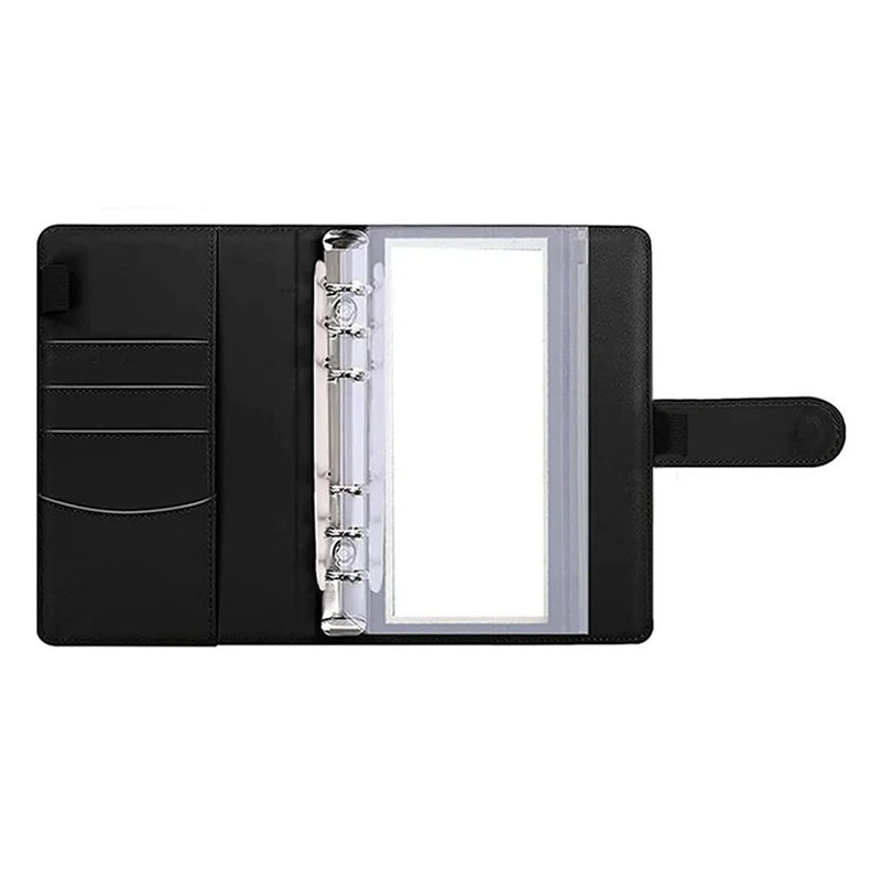 

J1UL1N 2X A6 Budget Binder, With Zipper Envelopes,Calculator Card,PU Money Saving Organizer For Cash Stuffing Envelopes Binder