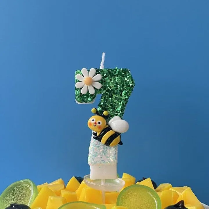 4x7.5cm Bee Creative Digital Candle Cake Birthday Decoration Candle Party Dessert Ambient Decoration