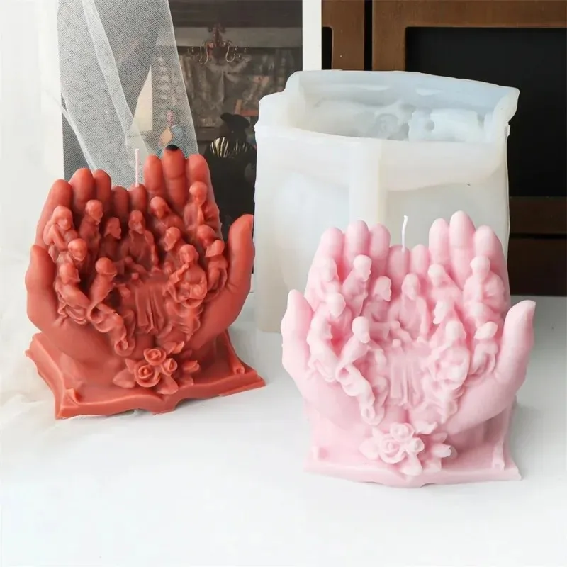 

2026-Top Quality 1PC Last Supper Silicone Mold for DIY Aroma Candles Epoxy Resin Soap & Concrete Religious Home Decor Tool