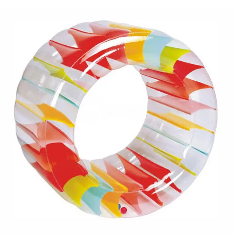 Kids Colorful Inflatable Water Wheel Roller Float 36inch Giant Roll Ball For Boys Girl Crawling Roller Puzzle Parentchild Toy