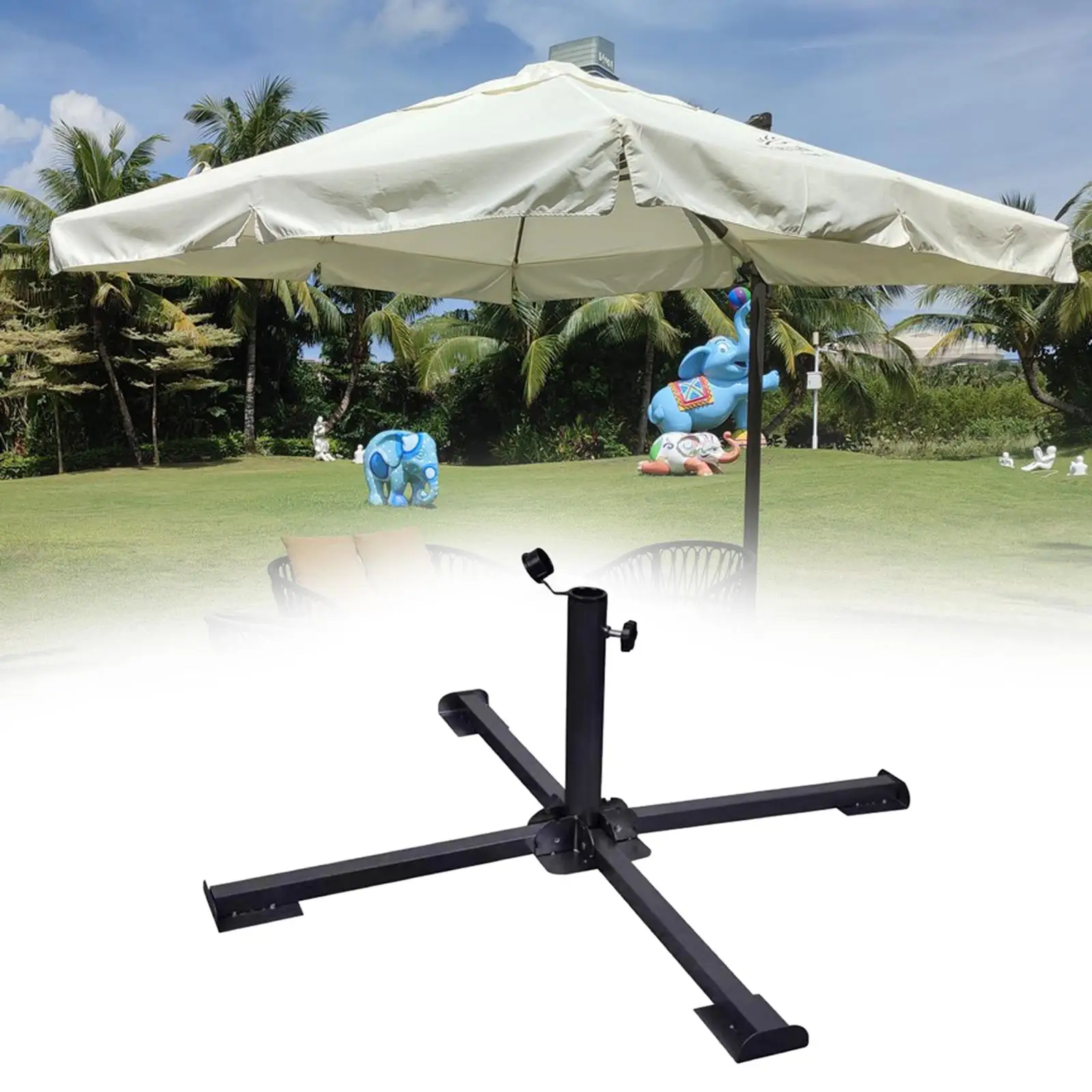 

Parasol Base Patio Umbrella Base Adjustable Foldable Umbrella Base Umbrella Stand Base for Outside Lawn Beach Yard Garden