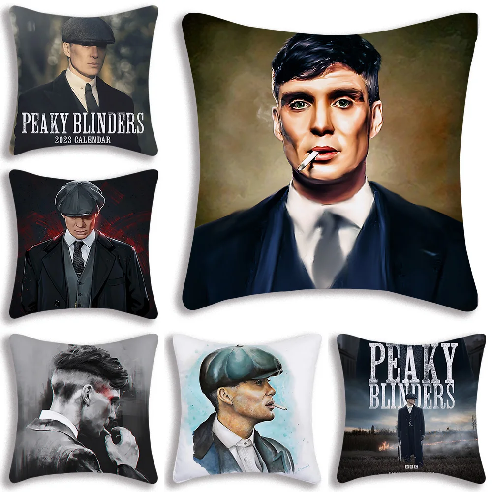 P-Peaky B-Blinders Pillow Covers Cartoon Sofa Decorative Home Double-sided Printing Short Plush Cute Cushion Cover