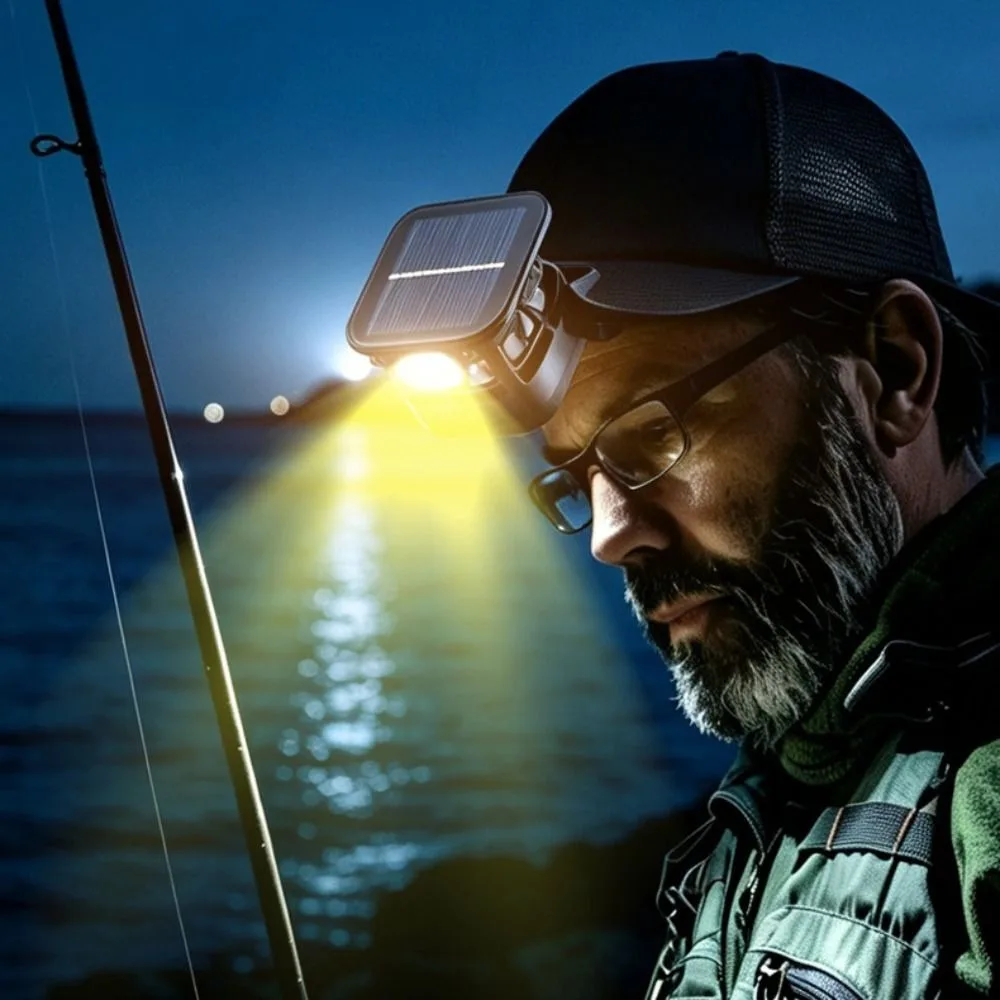 Solar Powered Solar Fan Light Digital Display LED Headlamp Cooling Fan Light Rechargeable Sensor Head Light Baseball Fan Hat