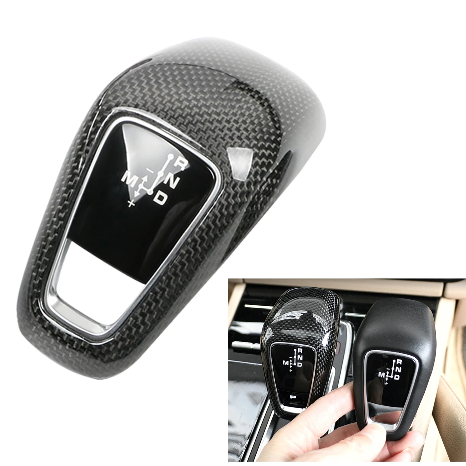 For Porsche Cayenne 2018-2024 LHD Car Gear Shift Knob Head Cover Carbon Fiber Trim Black Case Shell Interior Decor Accessories