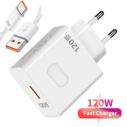 Total 120W GaN USB Charger Fast Charging High Speed QC 3.0 Universal Mobile Phone Adapter for IPhone 15 16 Xiaomi Huawei Samsung