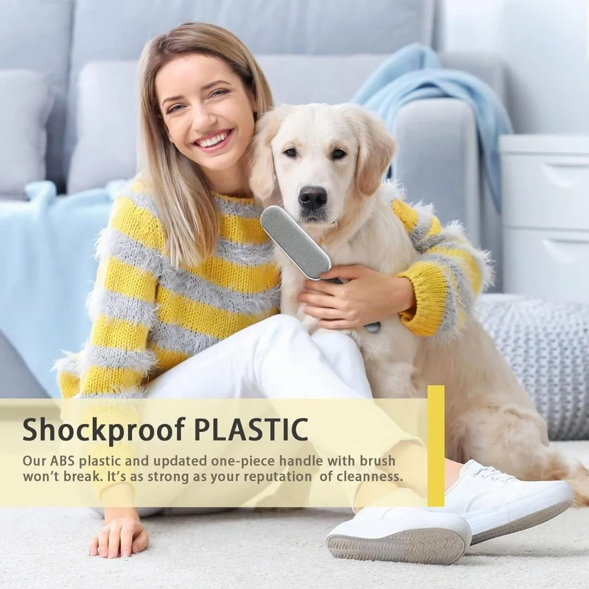 Pet hair cleaning set, self-cleaning base surface brush and electrostatic hair remover, suitable for cats and dogs, reusable, washable hair removal tool set, suitable for sofas, carpets, clothes, car seats, pet hair removal and cat and dog hair removal