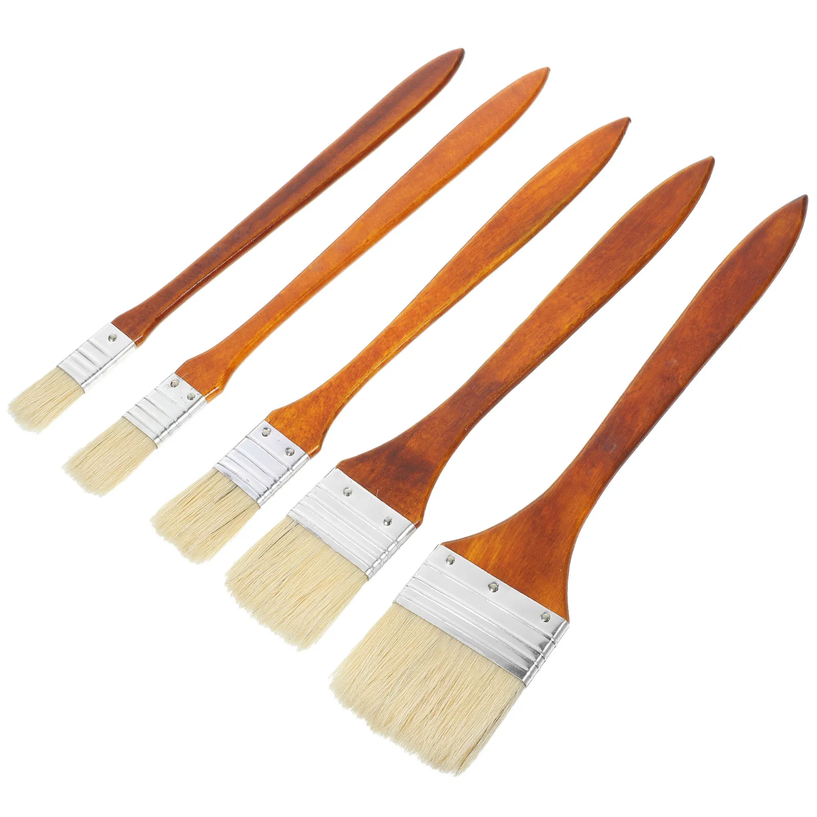 5Pcs Oil Painting Brush Wood Handle Small Lightweight Paintbrush for Art DIY Craft Painting Use Simple Paint Brush for Art