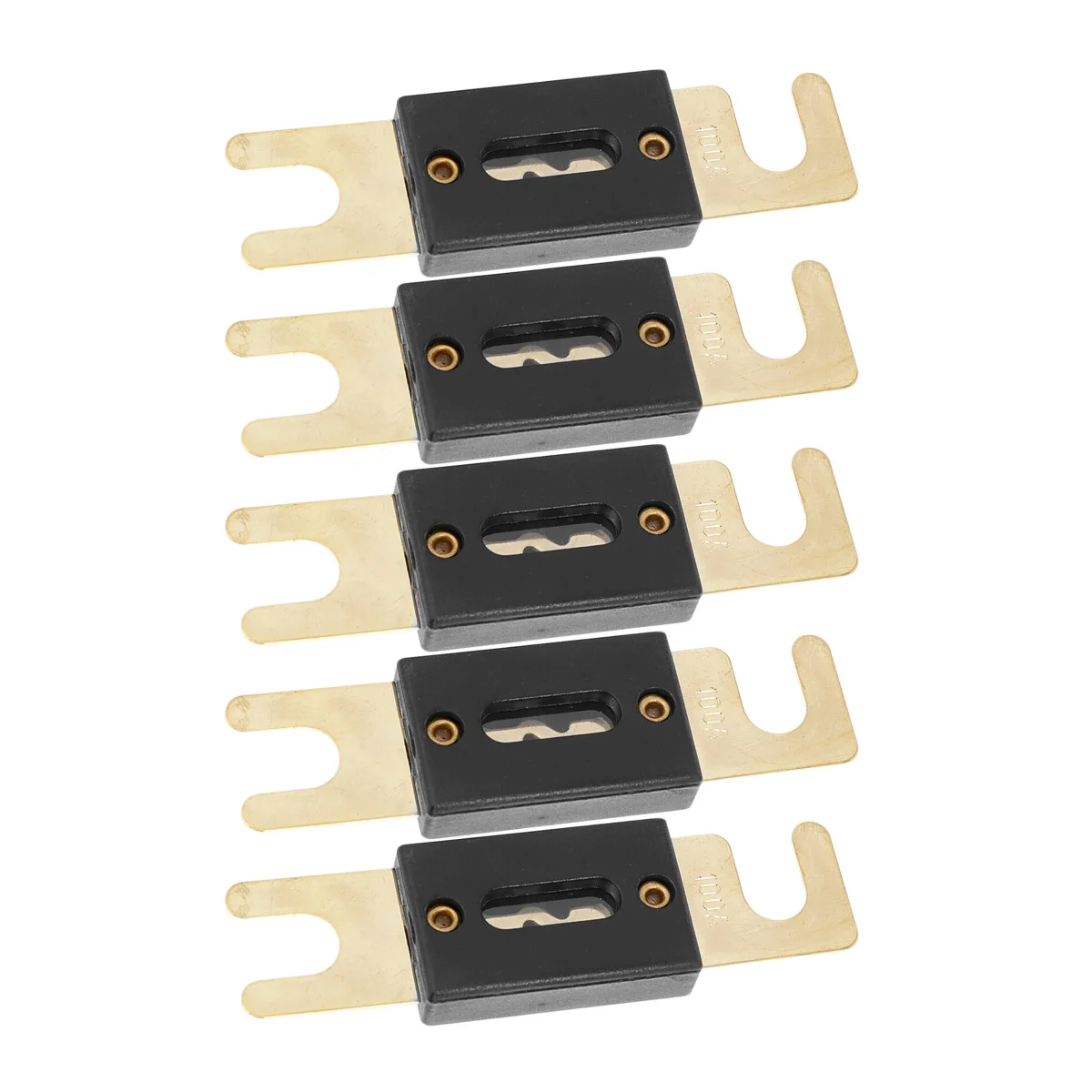 

5pcs 100A Gold Plated Anl Inline Fuse For Car Audio Video System 32V High Current Protection Durable Corrosion Resistant