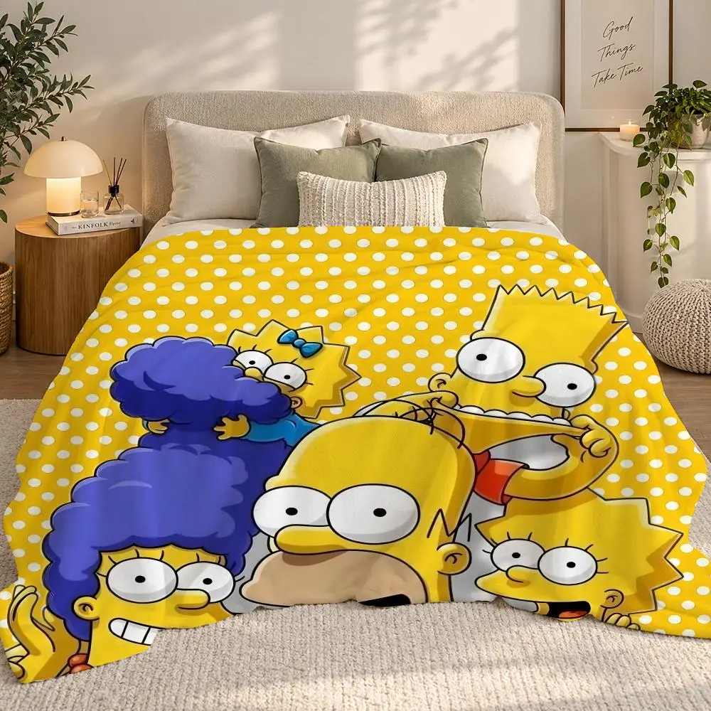 The Simpsons Throw 240g flannel blanket, suitable for sofas, beds, offices, exquisite gift blankets