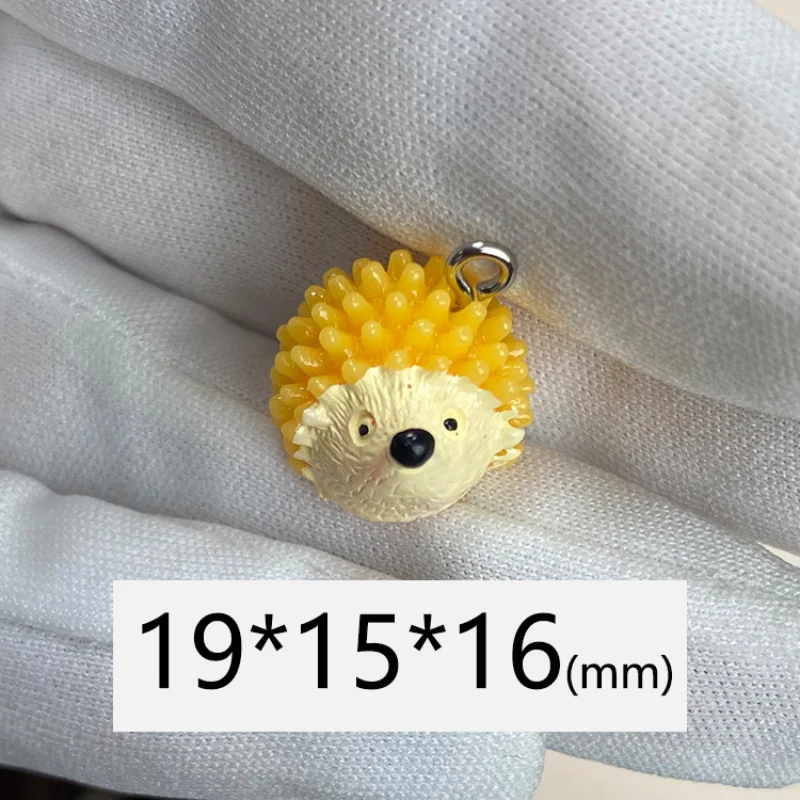 Cute Mini Hedgehog Encantos para Fazer Jóias, Animal Dos Desenhos Animados, Pingente De Resina, Pulseira DIY, Colar, Brincos Acessórios, 10Pcs