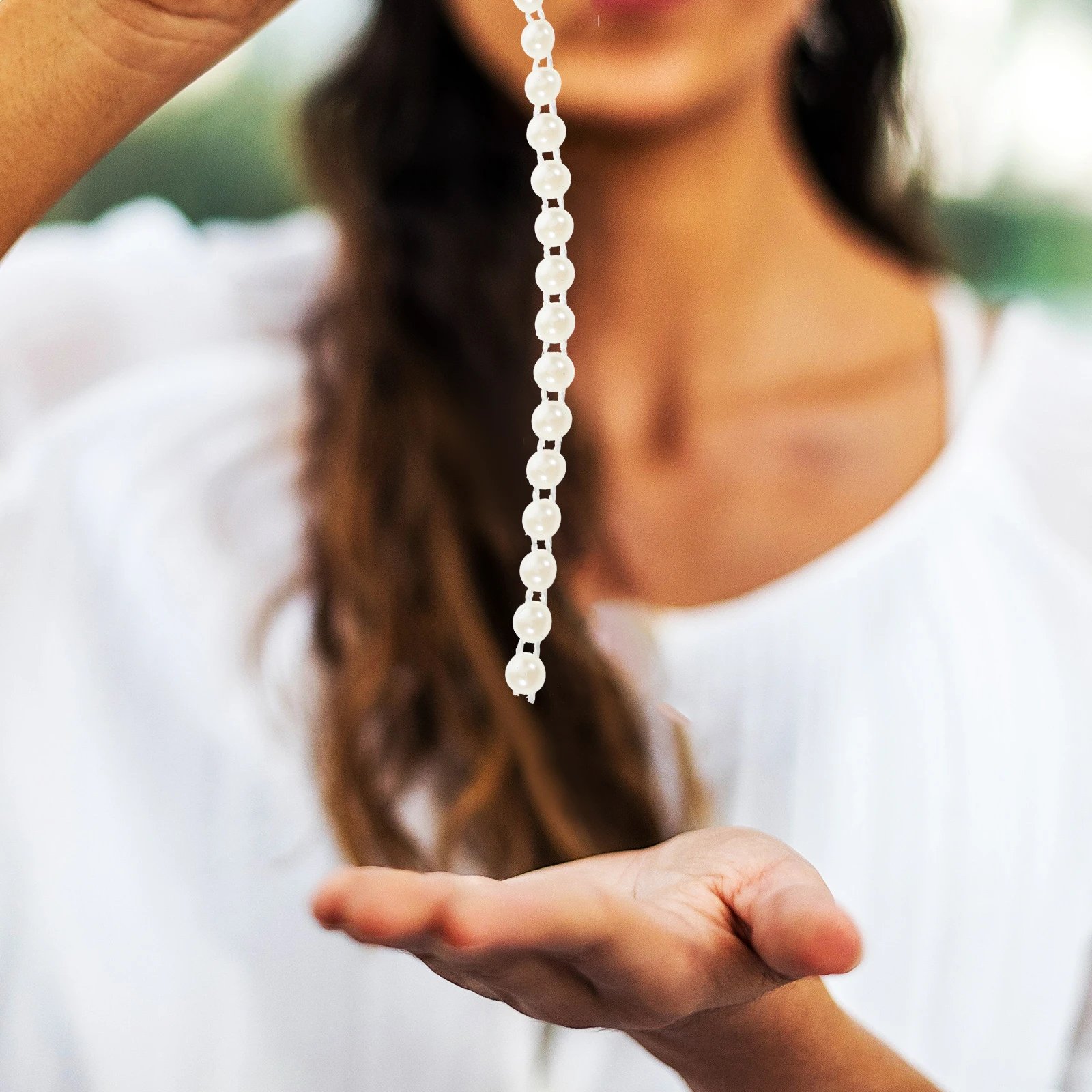 

Bead Chain Accessories Pearl Strand Half Round Beads Garland Decorate for Crafts Natural Beaded Chains Plastic