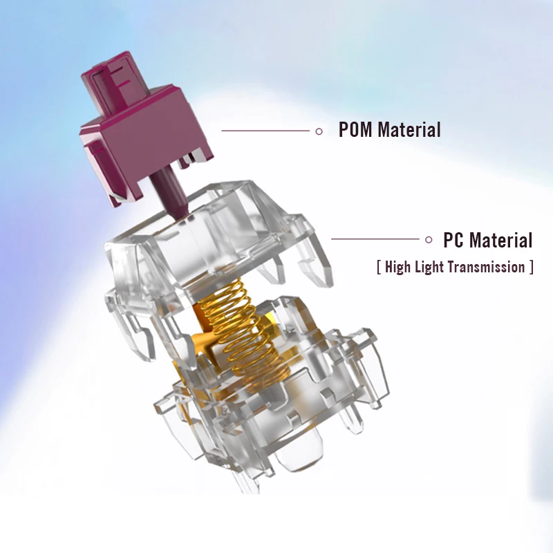 1/3/5 adet Kailh kristal bordo Pro mekanik klavyeler için lineer klavye anahtarı MX anahtarı DIY klavye anahtarları