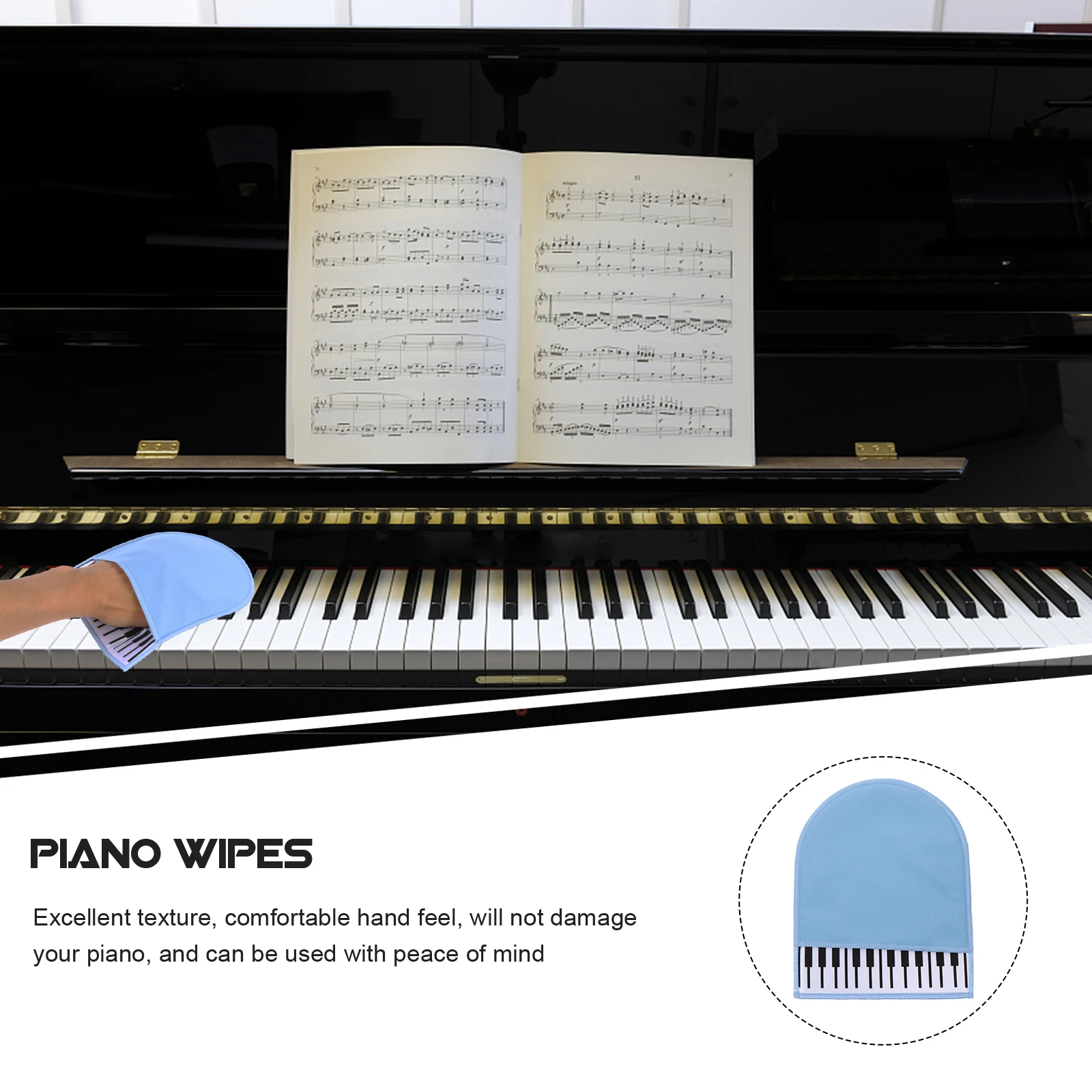 

1pc Piano Cleaning Cloth Supple Dust Removal Wipe For Instrument No Lint Water Absorption Feeling Musical Instrument