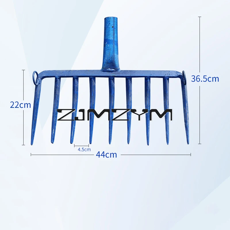 Nine-Tooth Drag Rake Railway Rail Ballast Fork, Portable, Large, Clean Stone, Railway Tool, 1Pc