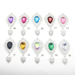 New30*66MM Water Drop Pendant Alloy Jewelry Accessories Gem Water Diamond Flat Bottom Clothing Decoration Materials