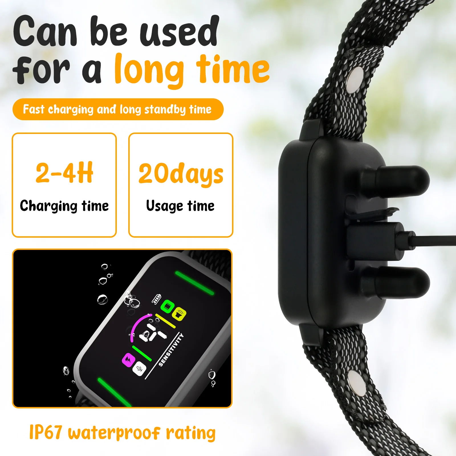 Pet Dog Anti Barking Device Bark Collar IP67 Waterproof Stop Barking Vibration Ultrasonic Dogs Training 4 Adjustable Modes USB