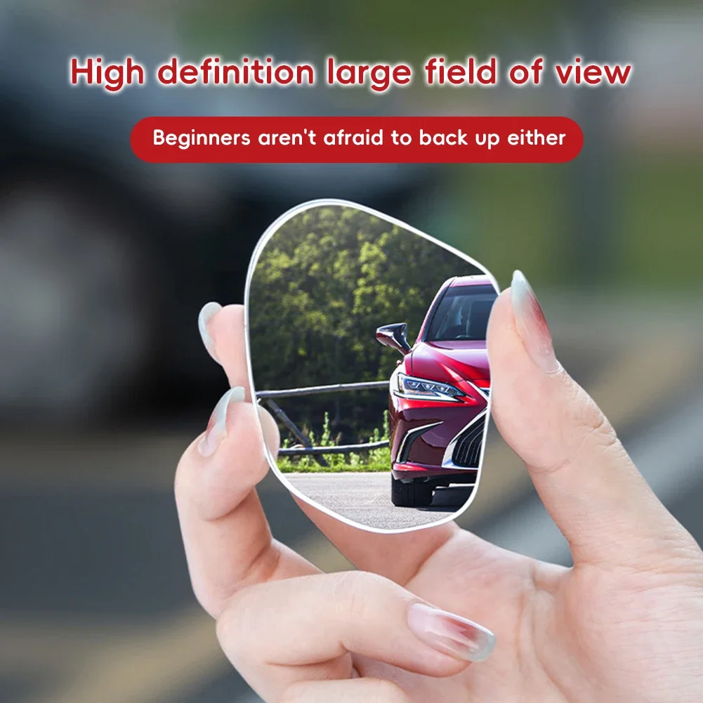 2pcs Car Rearview Mirrors 360 Degree Adjustable Blind Spot Mirror HD Frameless Wide-angle Rearview Auxiliary Mirrors Universal