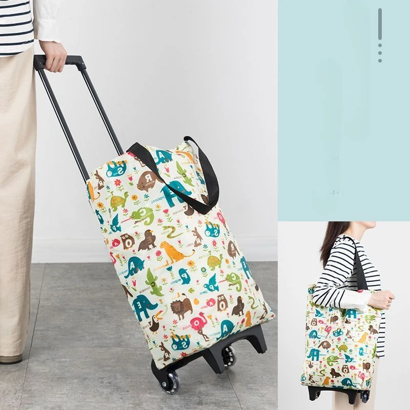 Carrito de Compras Plegable Portátil para el Hogar, Remolque Plegable, Carrito de Reparto Rápido, Bolsa de Compras Plegable para Supermercado