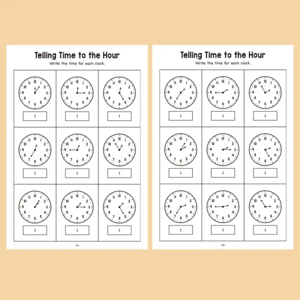 Early Education Telling Time Practice Book Interactive Learning Time Learning Training Cards Time Conversion Math Exercises