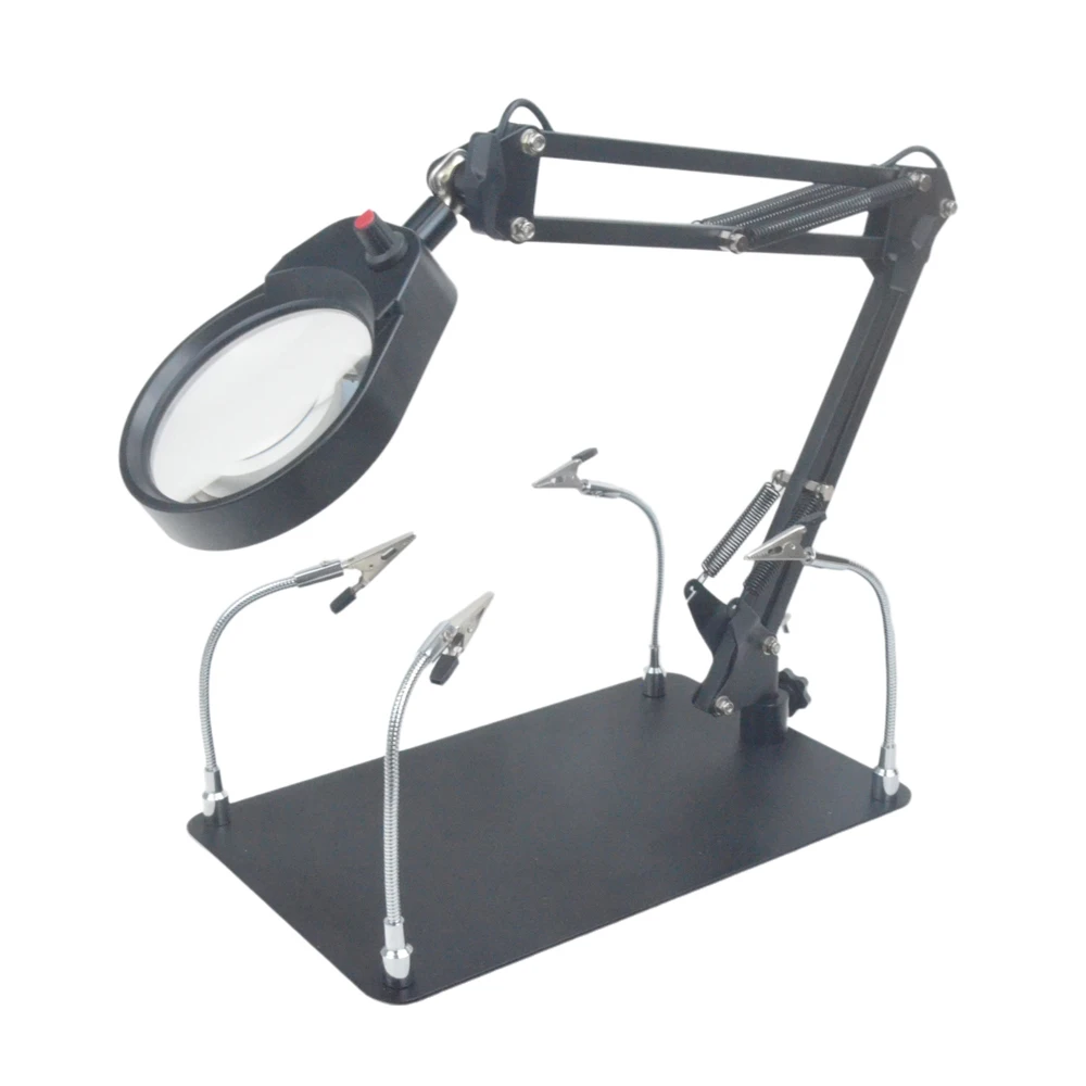 

10X 20X 30X USB Magnifier With LED Lamp Magnifying Glass 38 LED Table Lamp With Magnifier Foldable Reading Repairing Lamp