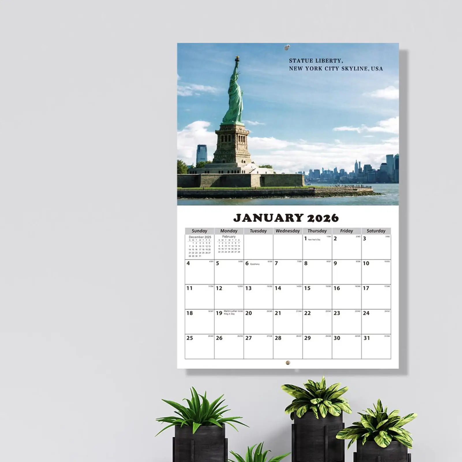 Calendario dei paesaggi del mondo 2026 Pianificazione di 12 mesi Pianificazione Calendario da parete Programma Appuntamento Organizzatore Planner per Home Office