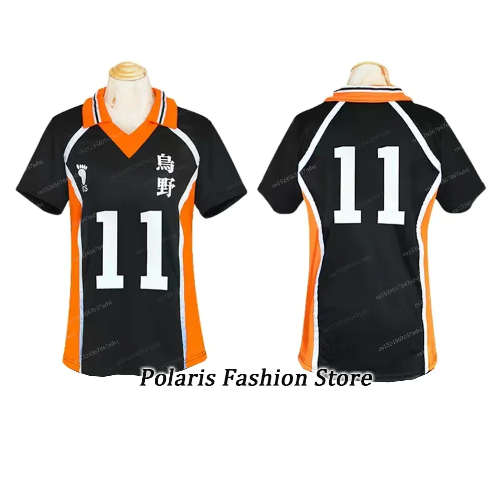 Anime giapponese Haikyuu Cosplay T Shirt uomo Karasuno High School Hinata Shoyo Kageyama Tobio pallavolo uniforme Jersey abbigliamento