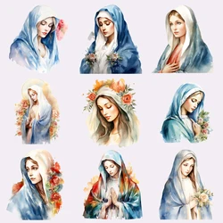 25cm Christ Mary Lady Sticker For Clothing Virgin Iron On Transfers On Clothes Women DIY Thermal Stickers For T-Shirt Decals
