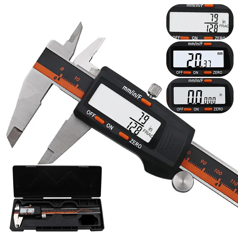 

Stainless Steel Digital Display Caliper 150mm Fraction MM Inch High Precision Stainless Steel LCD Vernier Caliper