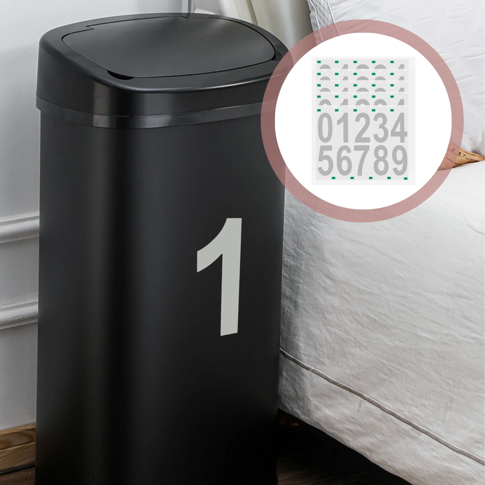 

5 Sheets Wheel Recycling Bin Stickers Decal Numbers for Trash Can Mailbox Garbage Marker Pvc Bins Travel