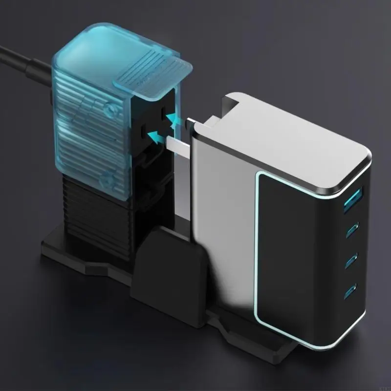 

US Plug GaNs Charger Dock Desktop Adapter Stand Kit for 140W Fast Charger for Desk or Travel K1KF