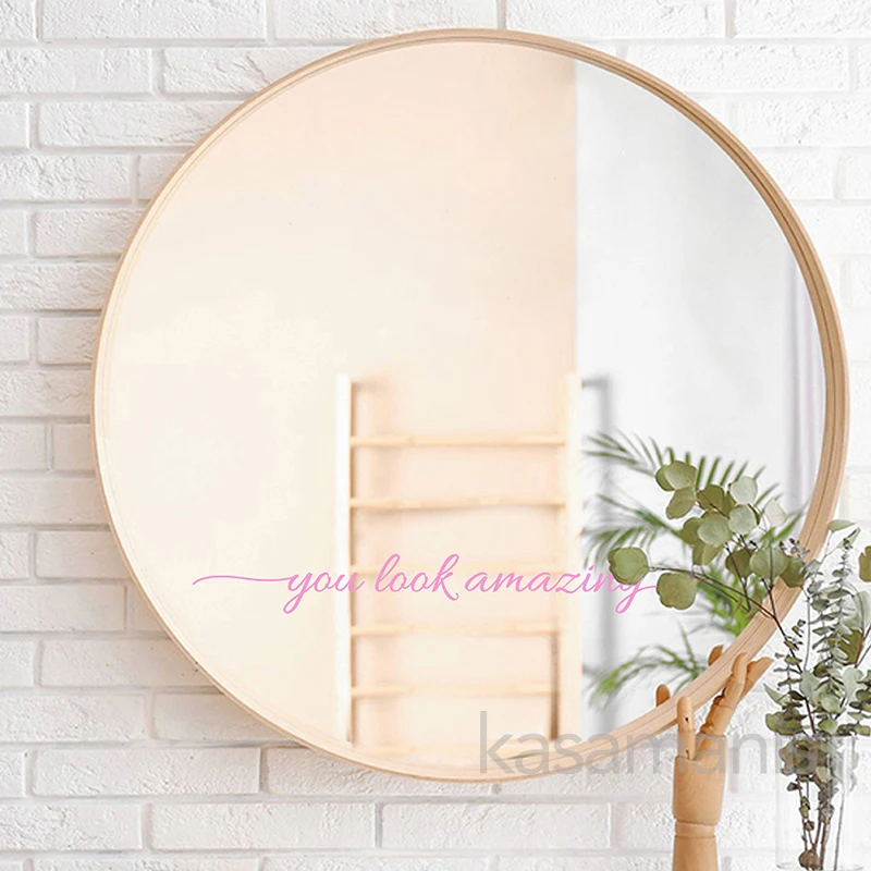 Sie sehen erstaunlich aus, Spiegelaufkleber, Vinyl-Aufkleber, Badezimmer-Dekor, inspirieren Sie motivierende Zitat-Aufkleber, Umkleidekabine, Schlafzimmer-Dekoration – Detail 6