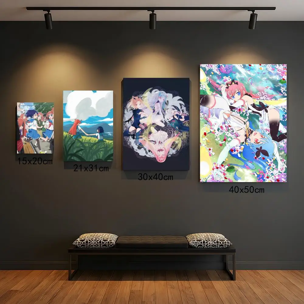 anime F-FLIP FLAPPERS-S Painting Calligraphy Boho Botanical Decor for Living Room  Elegant Home Style