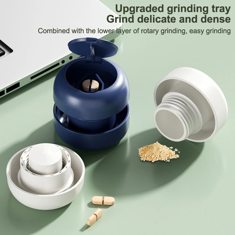1pc 2 In 1 Tragbare Pille Grinder & Cutter Multifunktionale Pille Grinder Edelstahl Klinge Pille Schneiden Dispenser Organizer