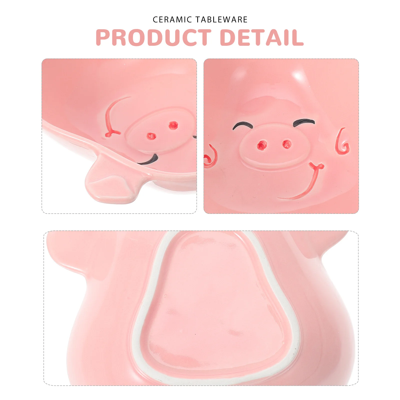 

1Pcs Ceramic Cartoon Animal Small Pig Bowl Exquisite Pattern Food Serving Bowl Suitable for Soups Snacks Ceramic Tableware