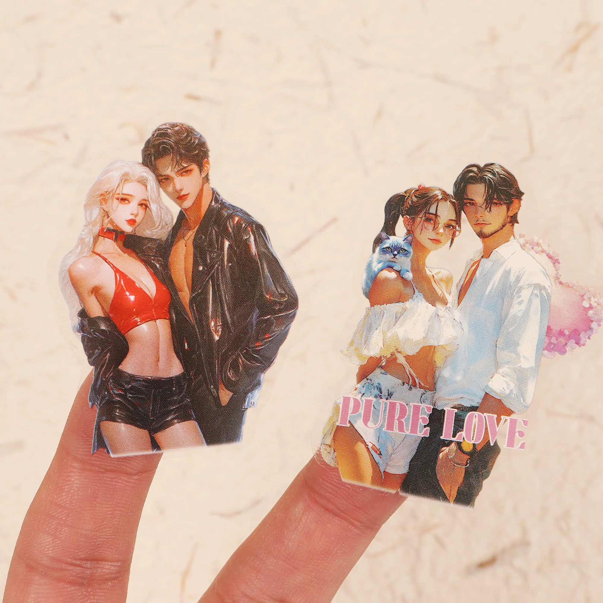 20 Blatt/Buch PET Transparent Fashion Beach Party Thema Wasserdichtes selbstklebendes Aufkleberbuch, für DIY-Handwerk, Scrapbooking – Detail 5